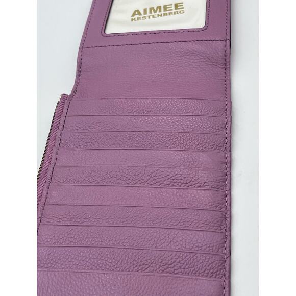 AIMEE KESTENBERG Lavender Purple Leather 4 x 7.5 Slim Wristlet Wallet New - Picture 10 of 12